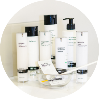 a selection of products used in the Waterhouse Young PCA Peel which can be used for treating and protecting against sun related skin damage